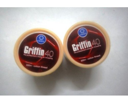 2 Spools x GRIFFIN 40 - Eyebrow Facial Face Threading Hair Removal Remover Cotton Thread